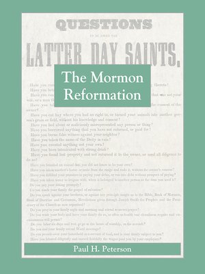 cover image of The Mormon Reformation